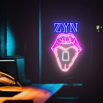 Brighten Up Your Bar, Lounge, or Bedroom with the Edgy Charm of Zyn Lips Neon Sign Tongue Marijuana Neon Sign Joint Wall Art.
