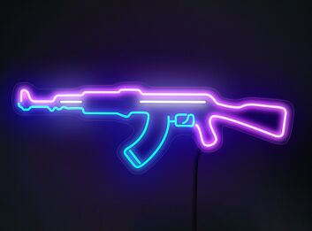Brighten Up Your Boy&#039;s Room, Game Nights, and Man Cave with the Ak47 Light Sign Rifle Neon Sign.