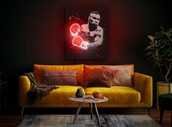 Elevate your man cave, sports bar, or office space with the electrifying Mike Tyson Boxing wall art Pop art LED UV neon sign.
