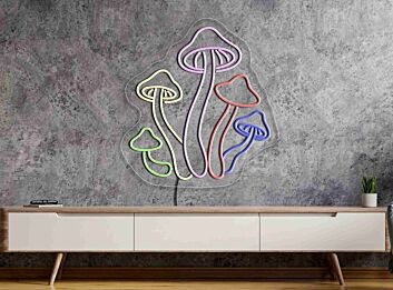 Elevate Your Spaces: Mushrooms Neon Sign - Perfect for Kitchen, Office, and Bar Wall Decor or as a Unique Touch to Weddings and Parties.