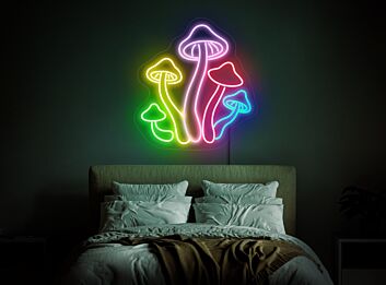 Elevate Your Spaces: Mushrooms Neon Sign - Perfect for Kitchen, Office, and Bar Wall Decor or as a Unique Touch to Weddings and Parties.