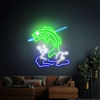 Brighten Your Space: Perfect for Bars, Retail Shops, and Cozy Home Entryways - Fishing Led Neon Sign Wall Decor Sign
