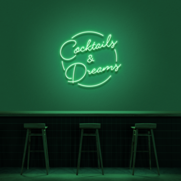 Customize Cocktails &amp; Dreams Neon Sign (Style 2)