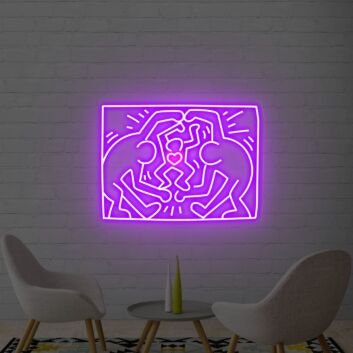 Brighten Up Your Space: Keith Haring Led Neon Sign Creative Art Print for Living Room Decor, Office Ambiance, and Artistic Store Displays