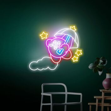 Elevate Your Gaming Room and Celebrations: Kirby Decor Gaming Room Decor Japanese Led Neon Sign, Perfect for Home, Office, Parties, and Special Occasions.