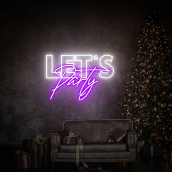 Bring Life to Your Celebrations: Let S Party Led Neon Sign - Perfect for Home Entertaining, Bars, Weddings, and Office Parties