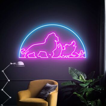 Bring the Jungle to Your Space: Lions Decor Neon Light Lionking Art LED Neon Sign, Perfect for Kids&#039; Bedrooms, Playrooms, and Themed Parties.