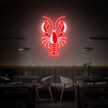 Elevate Your Seafood Dining Experience with Lobster UV Led Neon Sign Perfect for Restaurants, Bars, and Home Kitchen Decor.