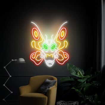 Brighten Your Child&#039;s Room, Play Area, and Birthday Celebrations with Mothra Led Neon Sign Japanese Movie Gifts For Kids Wall Decor.