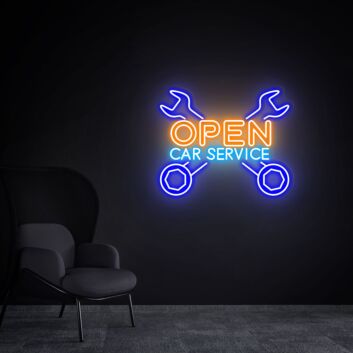 Rev up Your Garage, Bar, or Man Cave with the Open Led Neon Sign Car Service Led Neon Sign
