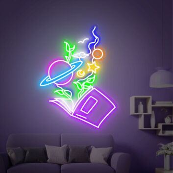 Brighten Your Reading Nook and Celebrate in Style with Reading Book LED Neon Sign - Perfect for Home Decor, Office Ambiance, and Unique Birthday Gifts