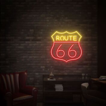Enhance Your Home, Office, or Bar Ambiance with the Route 66 Led Neon Sign Wall Art - Perfect for Parties, Weddings, and Store Displays