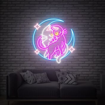 Brighten Your Space with Sailor Moon Cat Led Neon Sign - The Perfect Anime Wall Art Decor for Home, Office, or Themed Parties