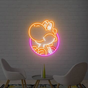Brighten Up Your Space: Perfect for Home Decor, Office Ambiance, and Late-Night Parties with Yoshi Led Sign Wall Art Decor Glow In The Dark Wall Art.