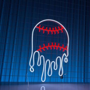 Hit a Home Run in Your Decor with the Baseball Dripping Sign Neon Light, Perfect for Sports Bars, Game Rooms, and Baseball-Themed Weddings!