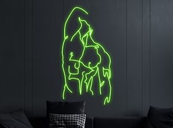 Brighten Up Your Bar, Club or Gay Pride Event with Bikini Naked Male Led Neon Sign Gay Body Club Neon Led Sign Green.