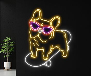 Brighten Up Your Space: Perfect for Home Decor, Parties, and Bars - Bulldog Skateboarding Led Neon Sign