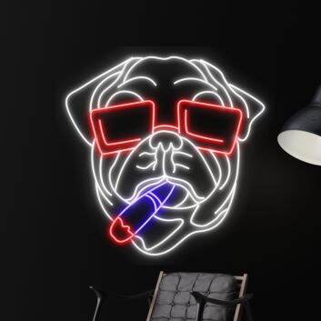 Brighten Your Bar, Man Cave, or Gaming Room with Bulldog Smoking LED Neon Sign – The Cool Smoking LED Sign for Versatile Decor.