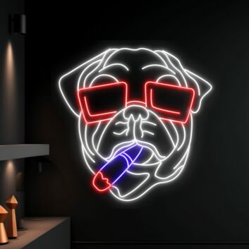 Brighten Your Bar, Man Cave, or Gaming Room with Bulldog Smoking LED Neon Sign – The Cool Smoking LED Sign for Versatile Decor.