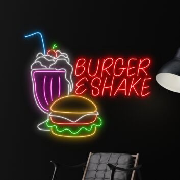 Brighten Up Your Diner or Home Kitchen with Burger And Shake Neon Light - Perfect for Coffee Bars, Clubs, and Retro-Themed Parties(https://example.com).