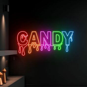 Brighten Your Space with Candy Dripping LED Sign - Perfect for Home Decor, Bars, and Birthday Celebrations