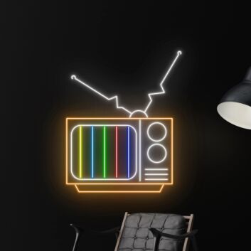 Brighten Your Living Room, Bar, or Party Ambiance with the Colorful Television LED Neon Sign Color TV Neon Light Home Decor.