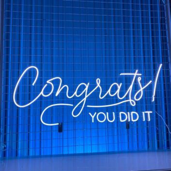 Celebrate Your Achievements in Style at Your Office, Store, or Graduation Party with the Congrats You Did It Led Neon Sign Custom Text Quote Neon Led Sign.