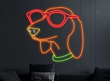 Enhance Your Home, Bar, or Store Ambiance with the Cool Dachshund Wearing Glasses LED Neon Sign