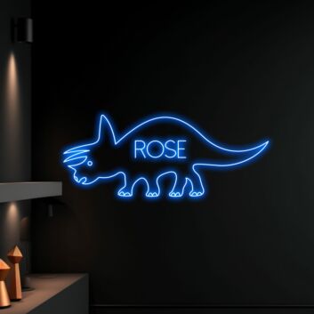 Brighten Your Child&#039;s Room or Enliven Birthday Celebrations with the Versatile Dinosaur Led Sign Custom Name Children Neon Light.