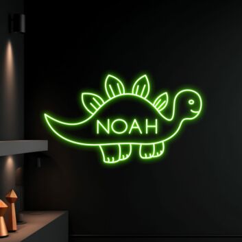 Brighten Up Your Child&#039;s Space: Dinosaur LED Sign Custom Name Neon Light for Kid&#039;s Room, Playroom, and Birthday Celebrations