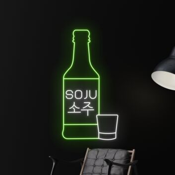 Elevate Your Bar, Club, or Soju Restaurant Ambiance with the Vibrant Drink Soju Logo Led Neon Sign - Perfect for Parties and Home Decor Enhancements.