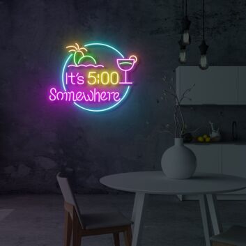 Customize It&#039;s 5 Somewhere Cocktails LED Neon Sign