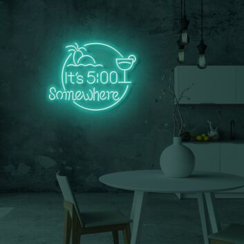 Customize It&#039;s 5 Somewhere Cocktails LED Neon Sign
