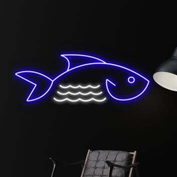 Enhance Your Space: Fish Led Neon Sign Sea Animal Led Sign Perfect for Home Decor, Bars, and Fishing Enthusiasts&#039; Gatherings.