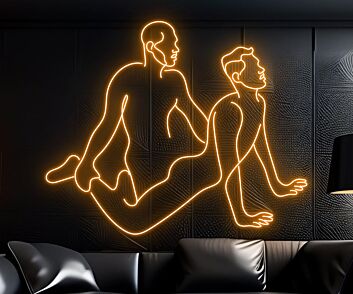 Enhance Your Bar, Club, or Personal Space with the Eye-Catching Gay Couple Naked Male Led Neon Sign - Perfect for Parties, Celebrations, and Inclusive Decor.