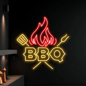 Brighten Up Your Backyard Barbecue and Kitchen Space with the Customizable Grills Barbeque Led Neon Sign - Perfect for Parties, Weddings, and Home Bars.