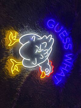 Brighten up Your Kitchen, Bar, or Farmhouse Fun with Guess What Chicken Led Neon Sign Chicken Led Sign Chicken Butt Neon Light.