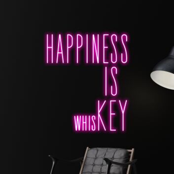 Brighten Your Bar, Home, and Celebrations with the Happiness Is Whiskey Led Neon Sign - Perfect for Whiskey and Wine Connoisseurs.