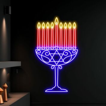 Brighten Up Your Festive Celebrations and Decor with the Happy Hanukkah Led Neon Sign – Perfect for Home, Office, or Party Ambiance.