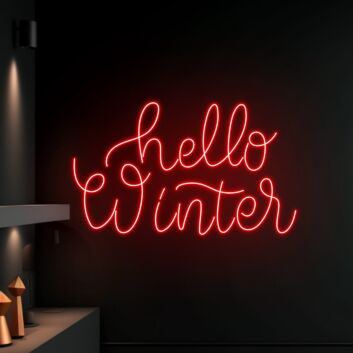 Elevate Your Holiday Decor: Transform Your Home, Office, or Party Venue with Hello Winter Led Neon Sign Custom Text Christmas Neon Led Sign