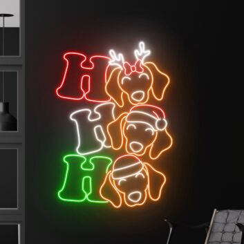 Brighten Up Your Christmas Festivities at Home, Office, or Store with the Ho Ho Ho Labrador Led Neon Sign Christmas Decor.