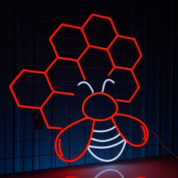 Brighten Up Your Space: Perfect for Home Decor, Bars, and Weddings - Honeycomb Led Neon Sign Bee Hive Neon Light Honey Decor.