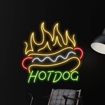 Enhance Your Fast Food Joint, Home Kitchen, or Party Ambiance with the Vibrant Hotdog Led Neon Sign Custom Hotdog Led Sign Hotdog Fast Food Restaurant Deco.