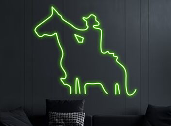 Add a Western Flair to Your Space: Howdy Cowboy Riding Horse Led Neon Sign Perfect for Home Decor, Bars, and Themed Parties