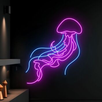 Brighten Your Space with the Jelly Fish Led Neon Sign: Perfect for Home Decor, Bars, and Animal Lovers&#039; Celebrations
