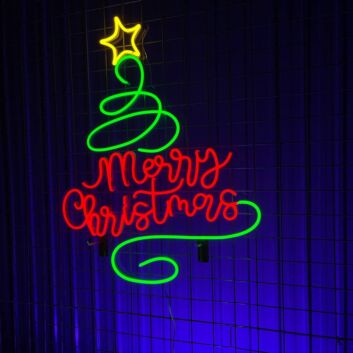 Merry Christmas Led Neon Sign Christmas Tree Neon Light