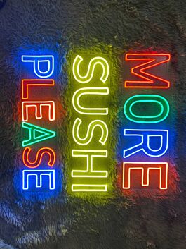 More Sushi Please Logo Restaurant Led Neon Sign Sushi Neon Led Sign