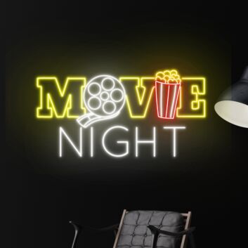Movie Night Led Neon Sign Theater Movie Led Wall Decor