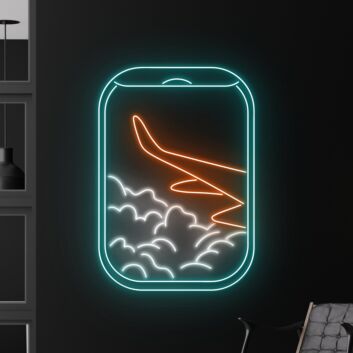 Plane Window View Cloud Led Neon Sign Custom View Cloud Led Sign