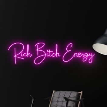 Rich Bitch Energy Led Neon Sign Custom Text Quote Neon Led Sign